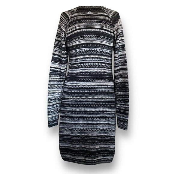 Kuhl Womens Alessandra Sweater Dress Sz Medium Gray Stripe Wool Alpaca Cotton - Picture 9 of 11